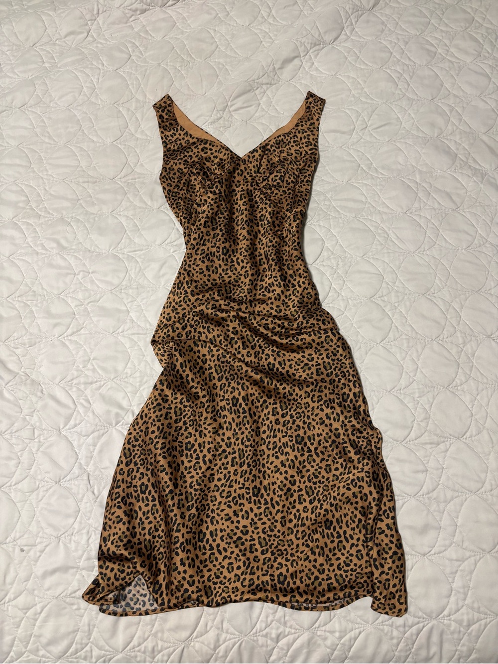 American Eagle Outfitters Leopard Print Midi Dress - Brown/Black